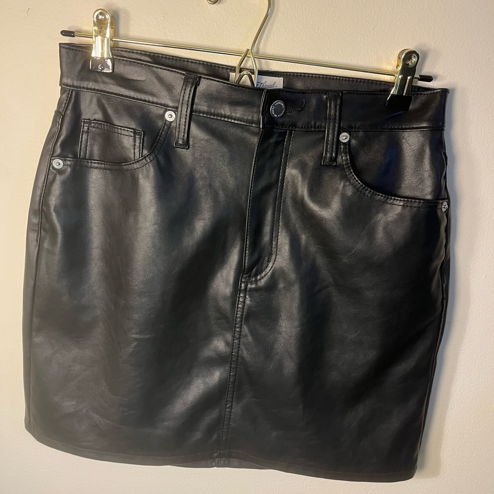 Universal Thread Black Leather Mini Skirt